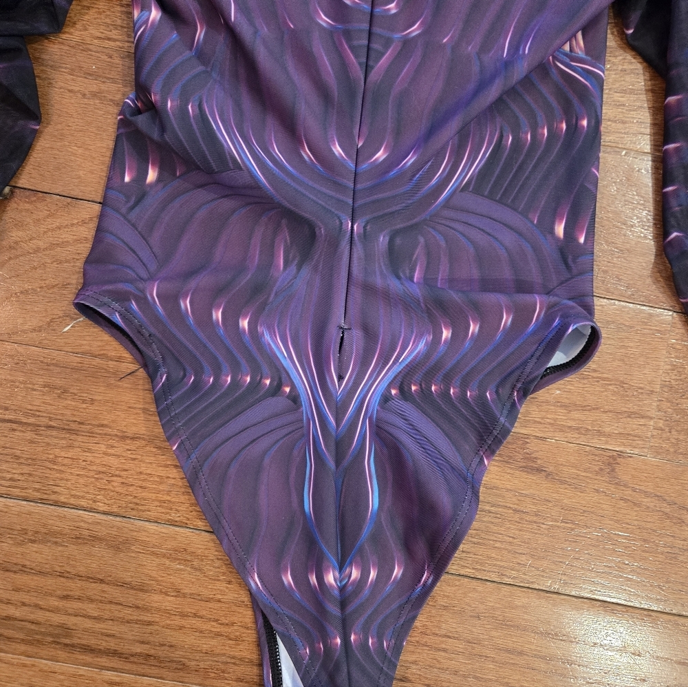Purple Winged Bodysuit with Leg Straps - Picture 8 of 10